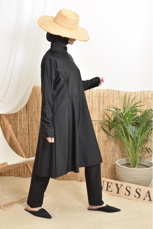 Burkini lang mit Reißverschluss mit Hose und Kapuze Neyssa Confection.