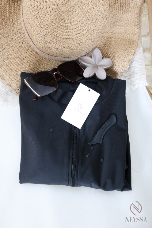 Jilbab de bain khimar noir pour femme musulmane musulmane