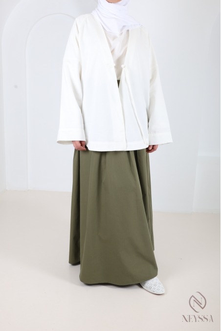 Long cotton-blend skirt with a flared cut and lining