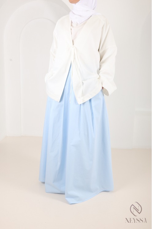 Long cotton-blend skirt with a flared cut and lining