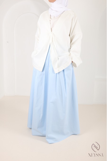 Long cotton-blend skirt with a flared cut and lining