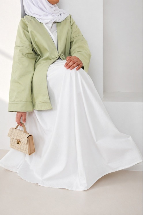 Halblange Jacke im Kimono-Stil, aus Baumwolle