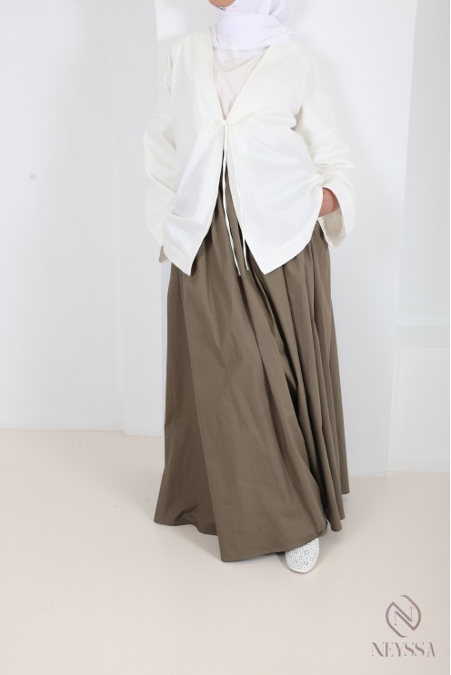 Off-white oversized cotton jacket, Japanese kimono style