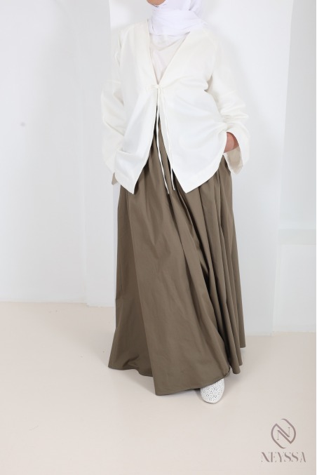 Off-white oversized cotton jacket, Japanese kimono style