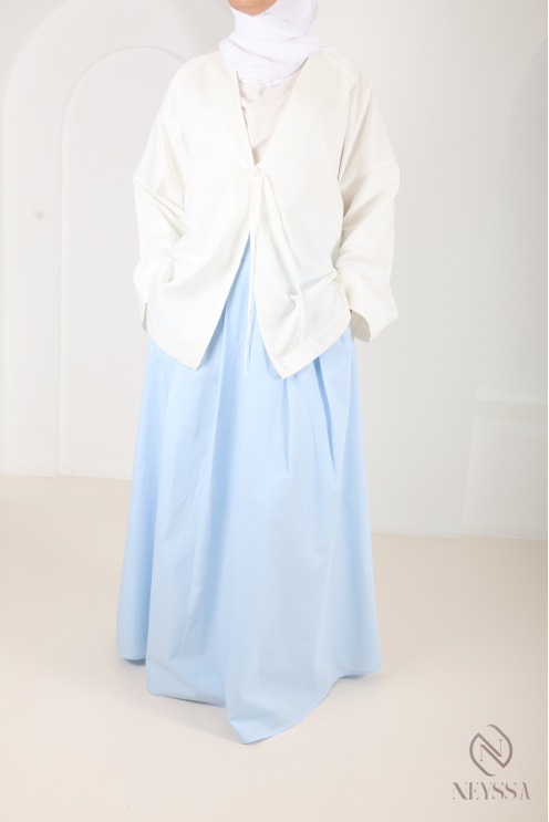 Off-white oversized cotton jacket, Japanese kimono style