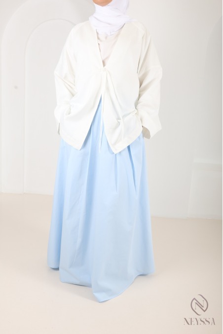 Off-white oversized cotton jacket, Japanese kimono style