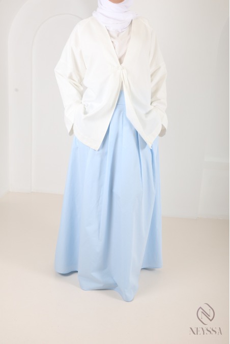 Veste oversize en coton blanc cassé, style kimono japonais