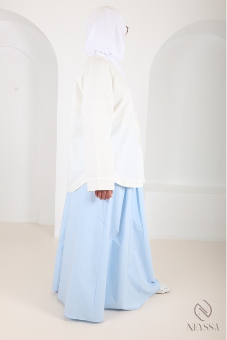 Off-white oversized cotton jacket, Japanese kimono style