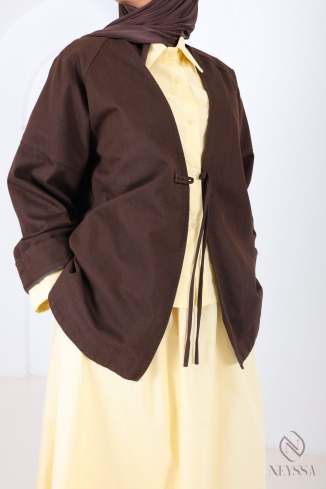 Halblange Kimono-Jacke aus Baumwolle, trendiger Sommerlook