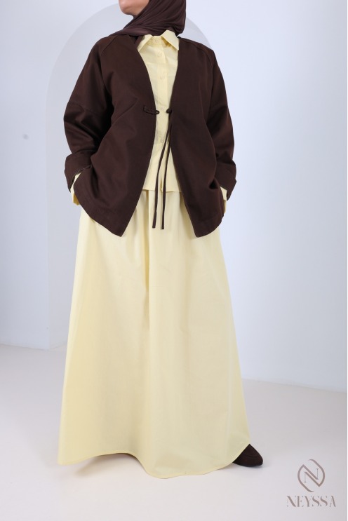 Halblange Kimono-Jacke aus Baumwolle, trendiger Sommerlook