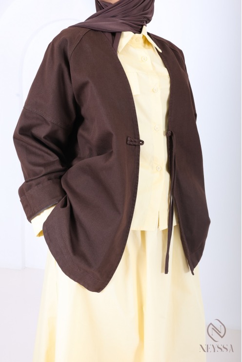 2-Piece Set: Skirt and Dark Yellow Cotton Blouse