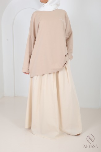 Neyssa signature long-sleeved sportswear T-shirt - 100% cotton