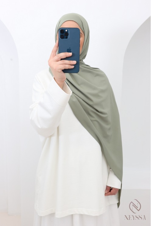 Hijab long en jersey air, matière légère idéale pour l'été femme