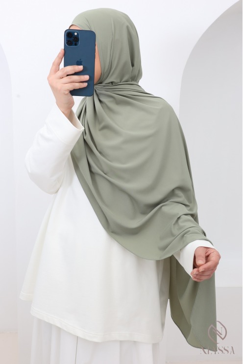 Hijab long en jersey air, matière légère idéale pour l'été femme