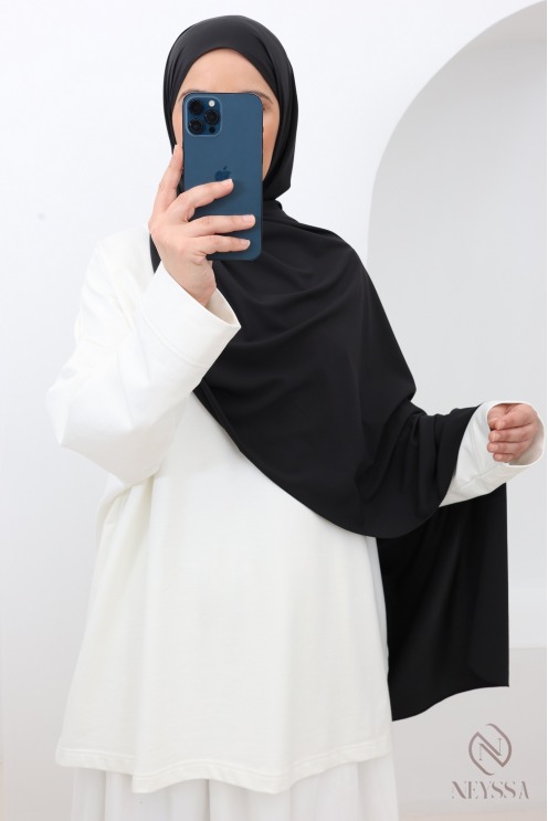 Hijab long en jersey air, matière légère idéale pour l'été femme