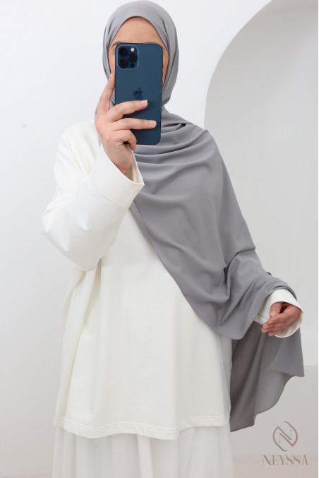 Hijab long en jersey air, matière légère idéale pour l'été femme