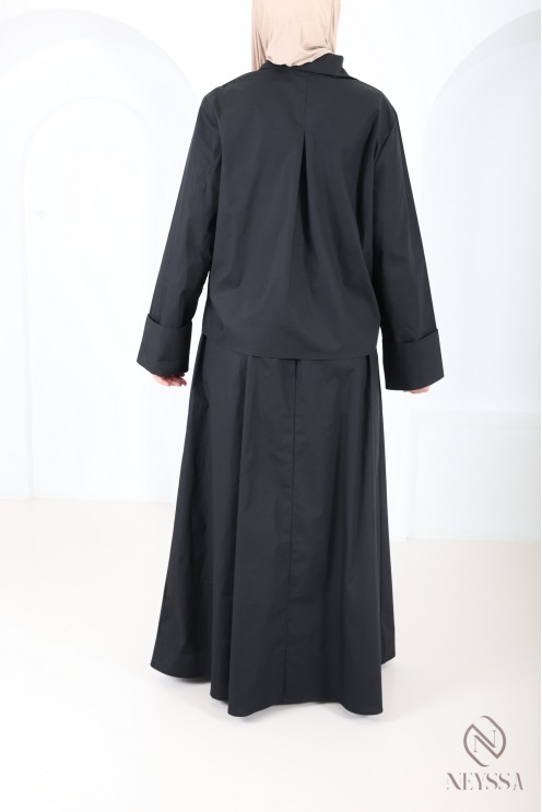 Combo chemise longue + jupe longue en coton, idéal pour l'été