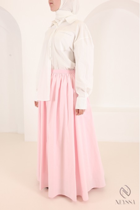 Chemise manches longues blanche ample 100% coton femme