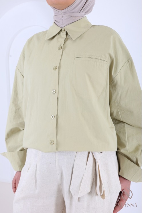 Chemise manches longues blanche ample 100% coton femme