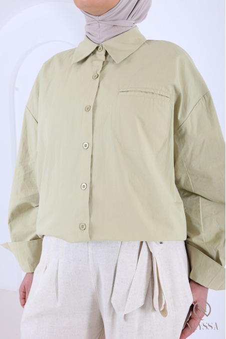 Chemise manches longues blanche ample 100% coton femme