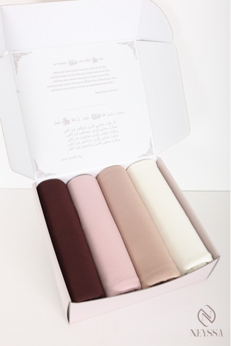 Box cadeau 4 maxi hijab modal, tissu léger et fluide, must have été
