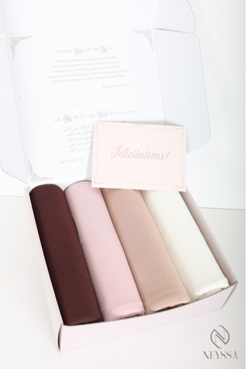 Box cadeau 4 maxi hijab modal, tissu léger et fluide, must have été