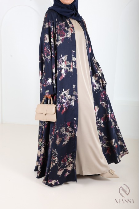Abaya kimono Dubaï de luxe umbrella bleu