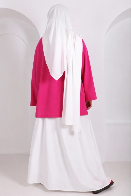 Rosa Oversize-T-Shirt aus Piqué mit Neyssa-Signatur