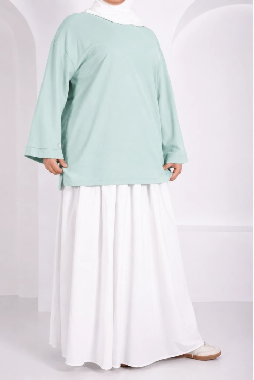 Neyssa Trendy oversized long-sleeved T-shirt