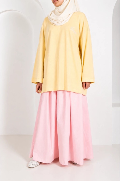 Neyssa loose-fitting mid-length cotton T-shirt, sportswear style