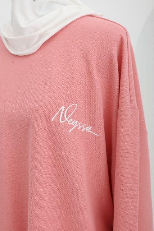T-shirt ample mi long Neyssa en coton, style sportswear