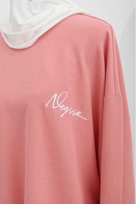 T-shirt ample mi long Neyssa en coton, style sportswear