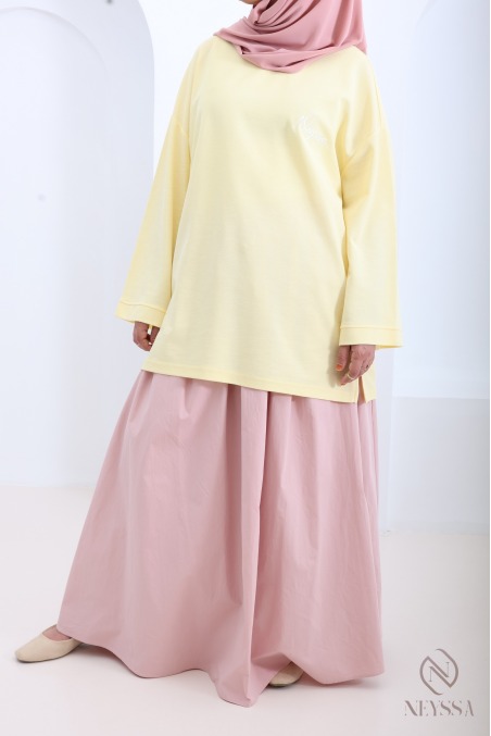 T-shirt signé Neyssa jaune en coton, style sportswear