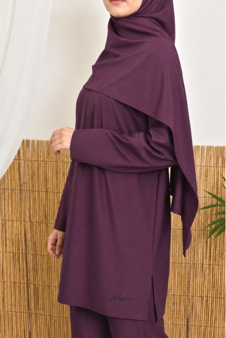 Burkini femme tissu hydrofuge pour femme voilée marron