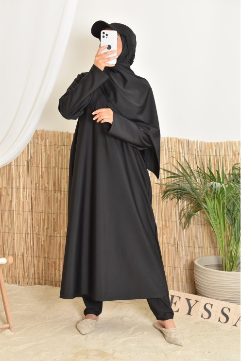 Burkini lange Tunika mit Reißverschluss erleichtert das Stillen