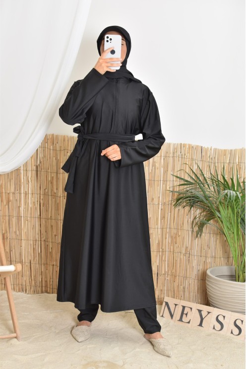 Burkini lange Tunika mit Reißverschluss erleichtert das Stillen