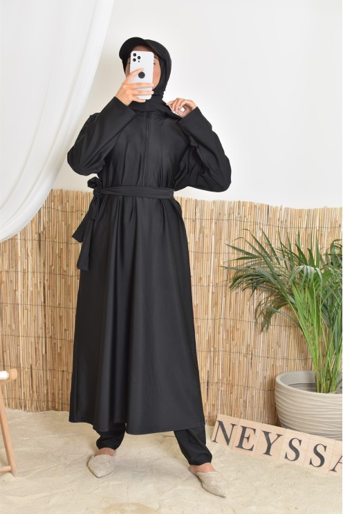 Burkini lange Tunika mit Reißverschluss erleichtert das Stillen