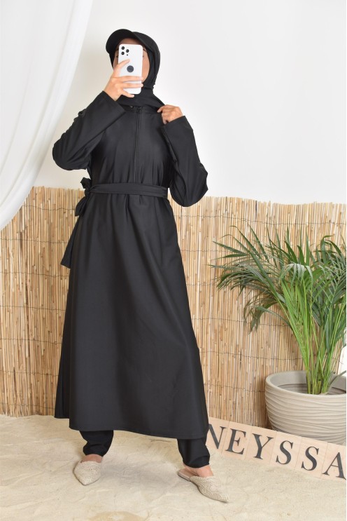 Burkini lange Tunika mit Reißverschluss erleichtert das Stillen