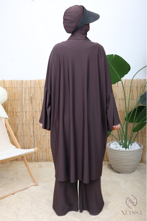 Langer Burkini mit Masturbationsschnitt, ideal für den Sommer