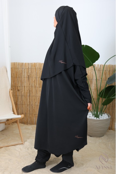 3-teiliger Bade-Jilbab mit zum Binden bestimmtem Khimar