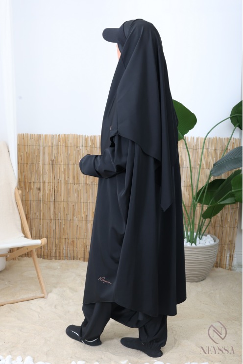 Jilbab de bain 3 pièces avec khimar à nouer, tissu hydrofuge neyssa