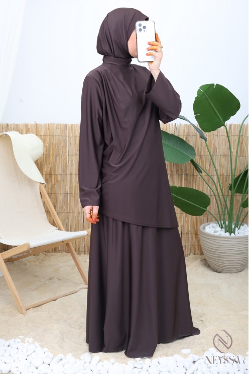 3-teiliger Burkini mit langem Rock von Neyssa