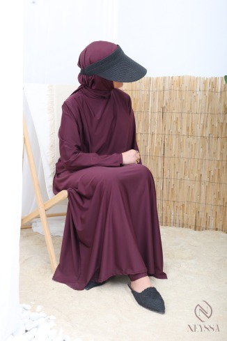3-Piece Fig-Print Burkini with Long Skirt in Neyssa Water-Repellent 2