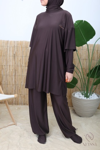 Sportlicher Burkini in Schokoladenbraun von Neyssa für den Sport