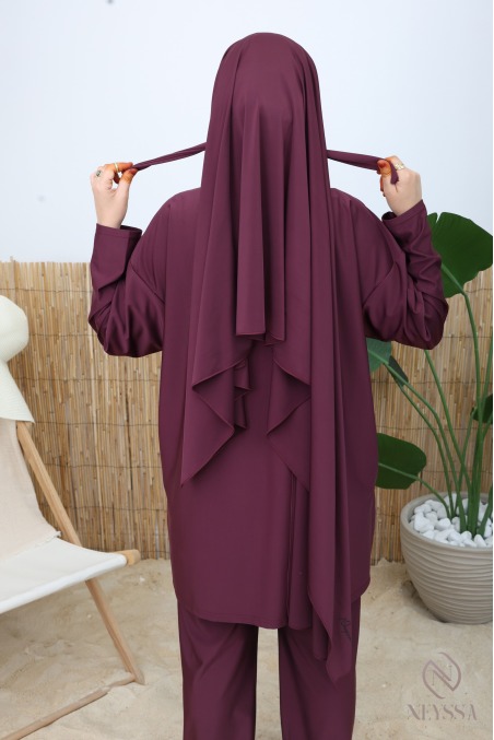 Fig-Print Tie-Front Swim Hijab Designed for the Neyssa Burkini