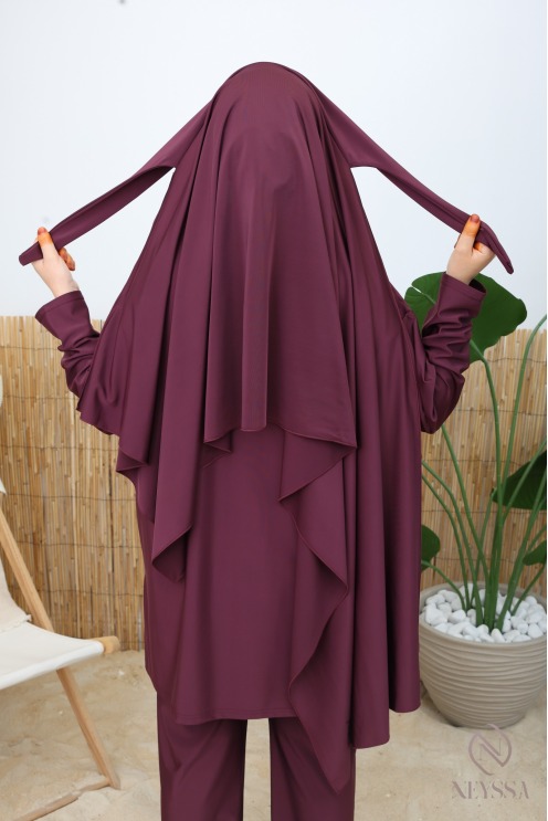 Fig-Print Tie-Front Swim Hijab Designed for the Neyssa Burkini
