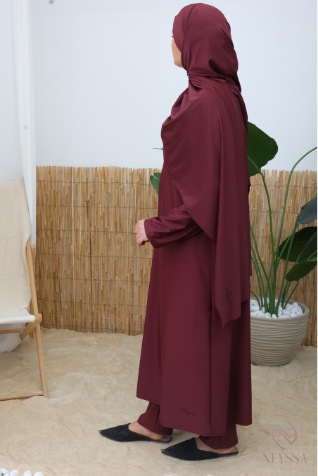 Fig-Print Tie-Front Swim Hijab Designed for the Neyssa Burkini