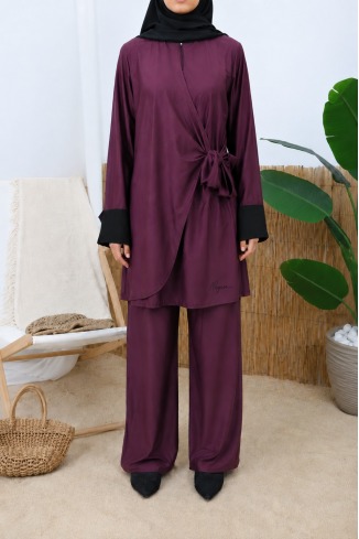 Burkini mit geknüpfter Tunika, Palazzo-Hose und Bade-Hijab 2