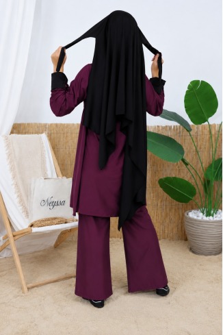 Burkini mit geknüpfter Tunika, Palazzo-Hose und Bade-Hijab 2