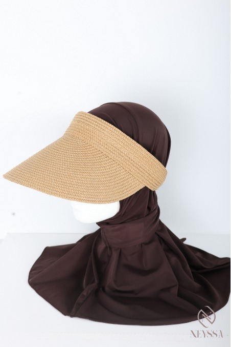 Adjustable women’s visor cap with elastic, face protection